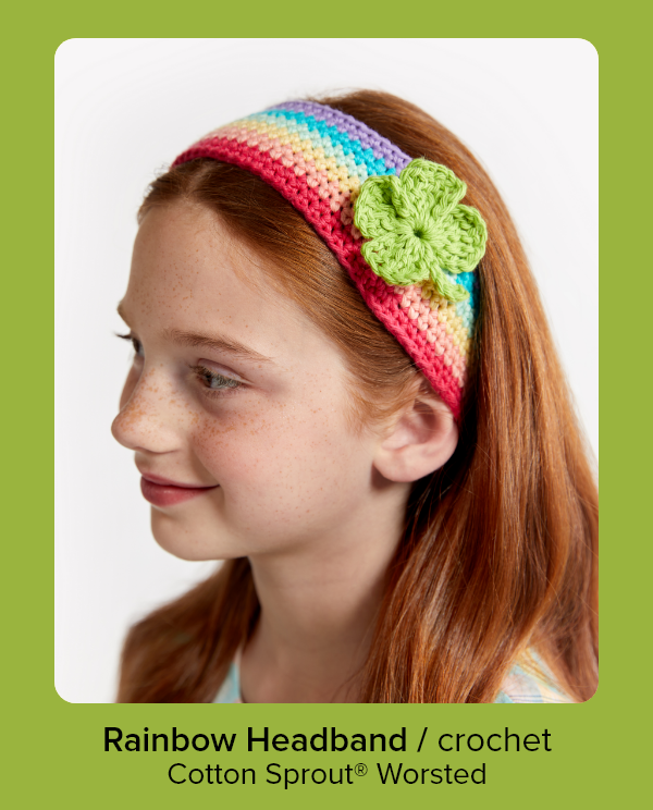 Rainbow Headband / crochet Cotton Sprout® Worsted