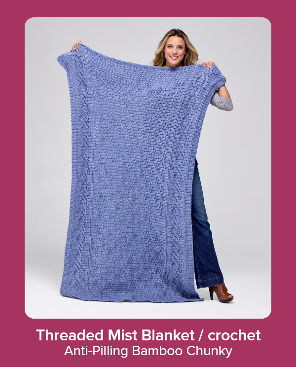 Threaded Mist Blanket / crochet Anti-Pilling Bamboo Chunky