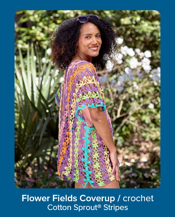 Flower Fields Coverup / crochet Cotton Sprout® Stripes