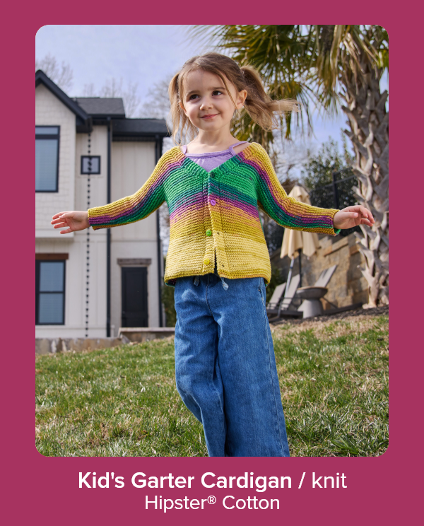 Kid's Garter Cardigan / knit Hipster® Cotton
