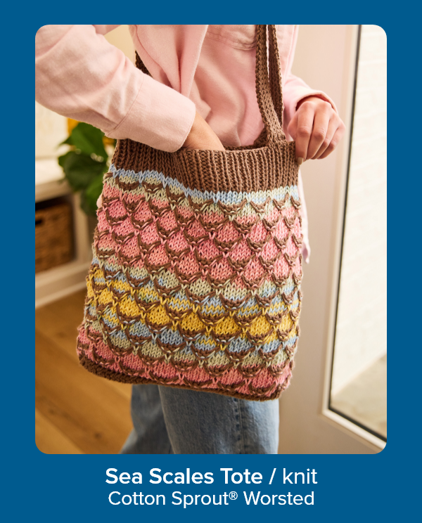 Sea Scales Tote / knit Cotton Sprout® Worsted