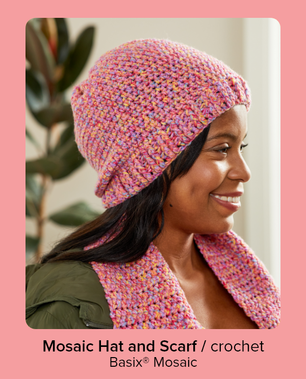 Mosaic Hat and Scarf / crochet Basix® Mosaic