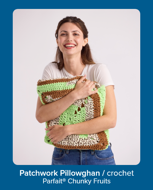 Patchwork Pillowghan / crochet Parfait® Chunky Fruits