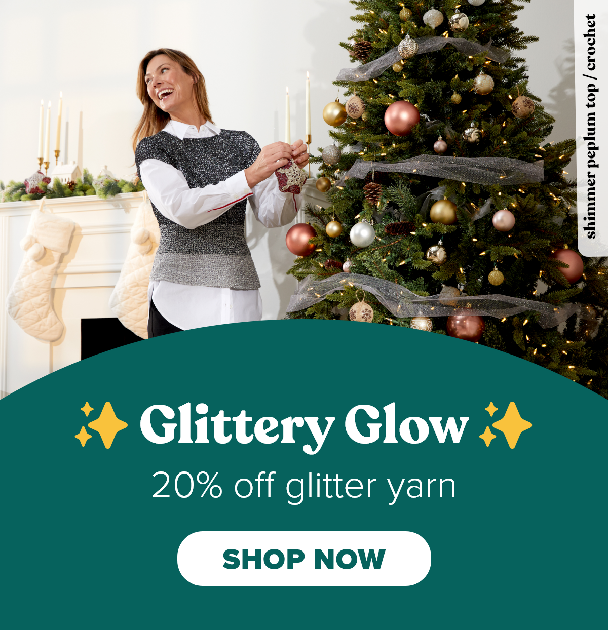 20% off glitter yarn