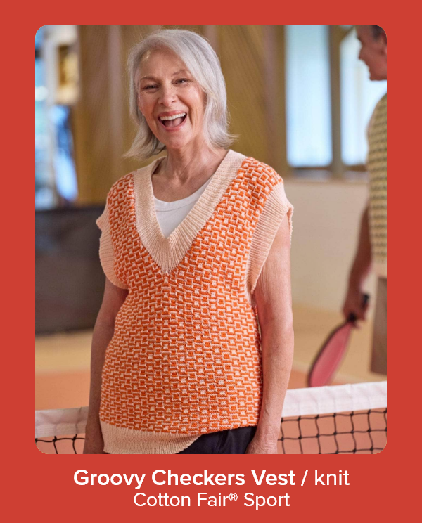 Groovy Checkers Vest / knit Cotton Fair® Sport