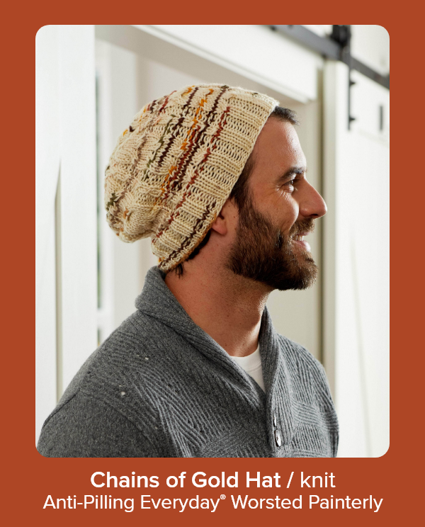 chains of gold hat, knit, Anti-Pilling Everyday Painterly