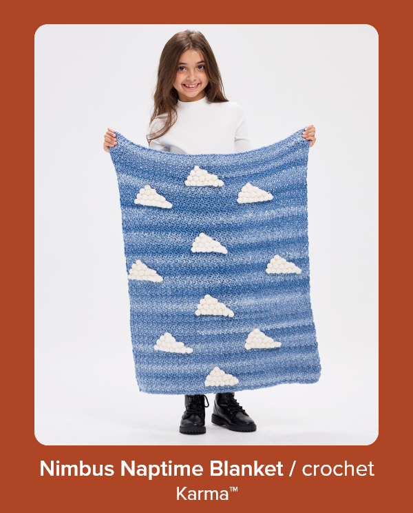 nimbus naptime blanket, crochet, karma