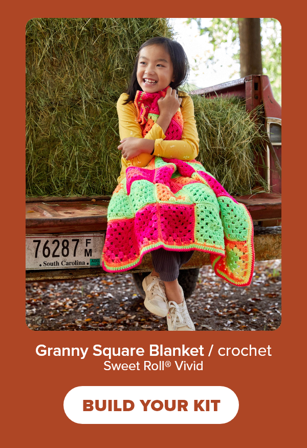 Granny Square Blanket / crochet Sweet Roll® Vivid