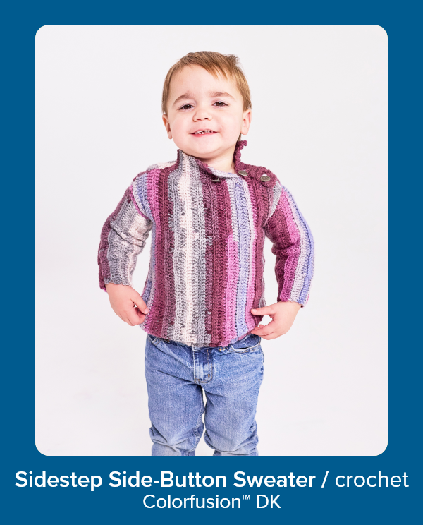 Sidestep Side-Button Sweater / crochet Colorfusion™ DK