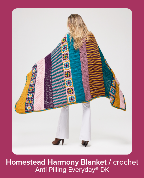 Homestead Harmony Blanket / crochet Anti-Pilling Everyday® DK