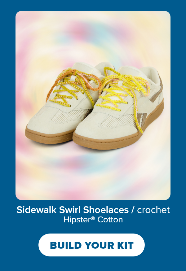 Sidewalk Swirl Shoelaces / crochet Hipster® Cotton