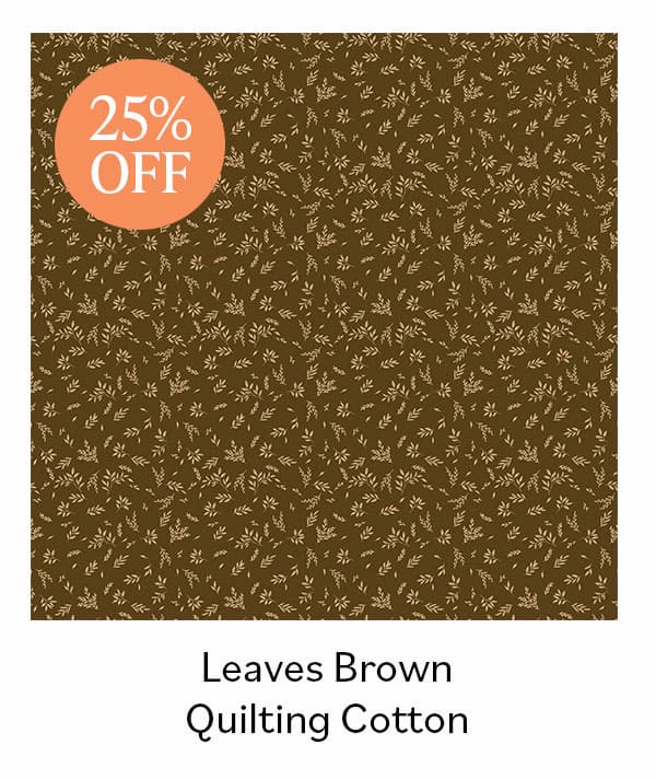 Leaves Brown Quilting Cotton