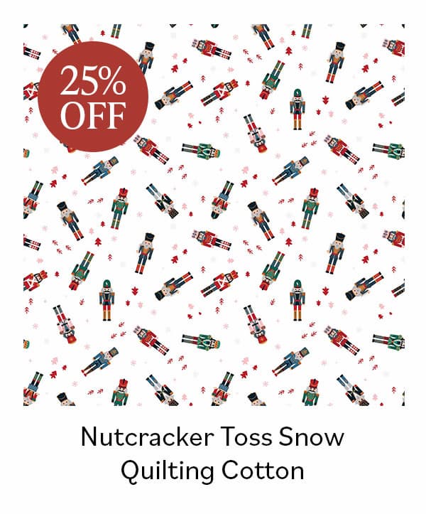 Nutcracker Toss Snow Quilting Cotton