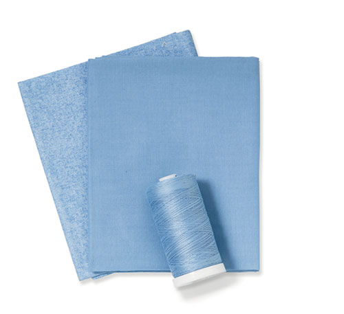 Glacier Blue fabric & thread