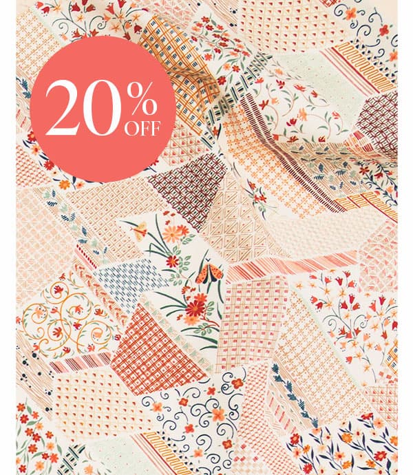 20% Off. A handmade colorful quilt