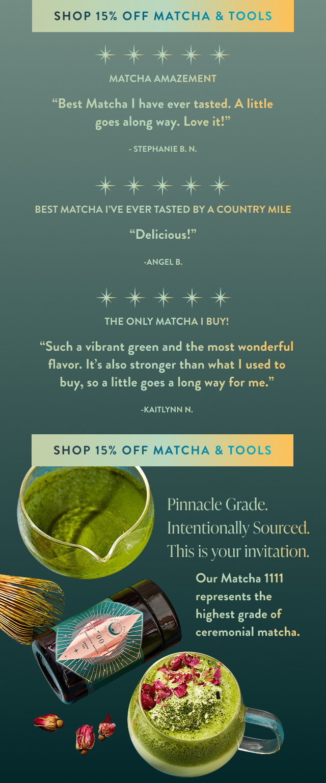 15% of ceremonial matcha