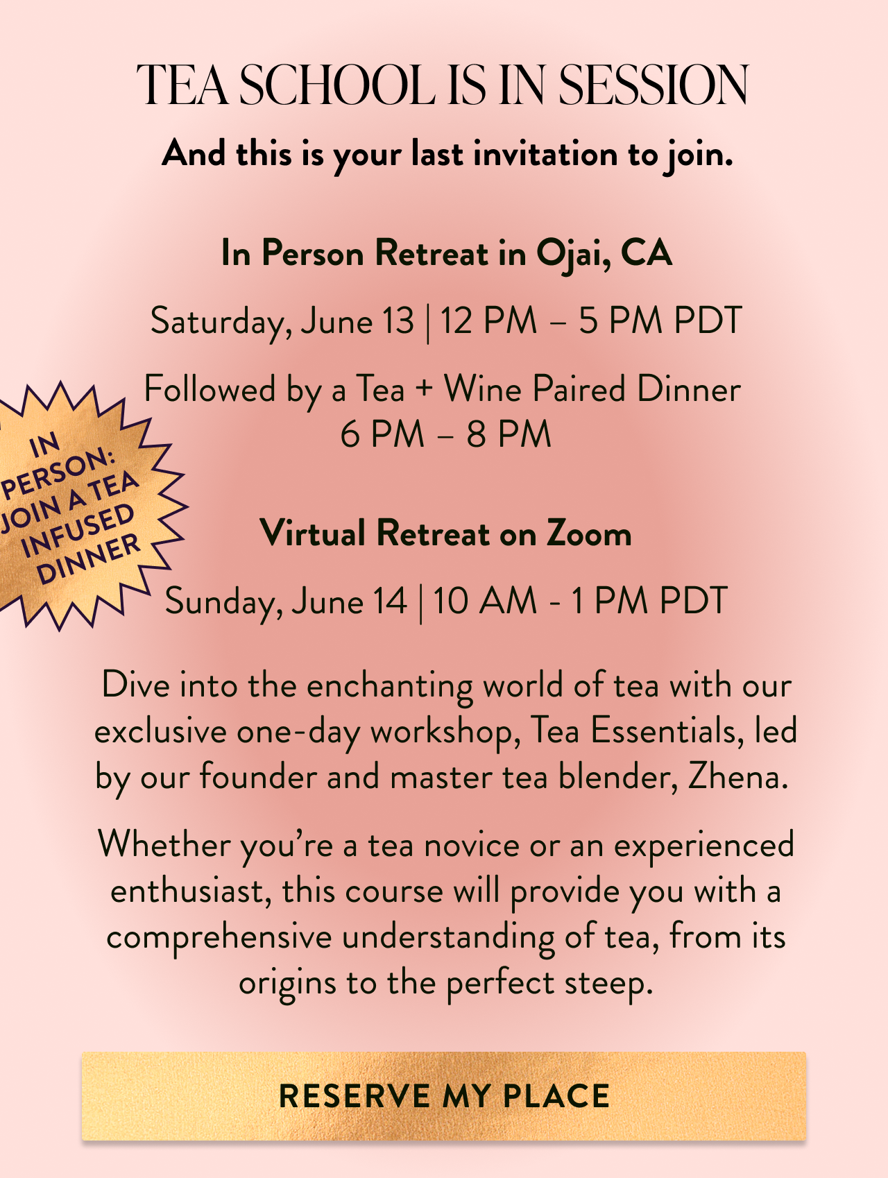 Join Our In Person Retreat or Virtually