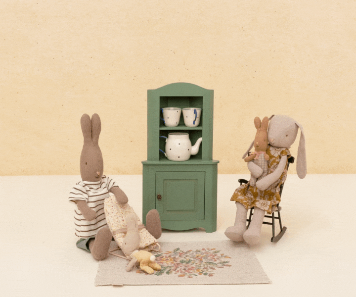 Maileg My Rabbits playing in playroom.