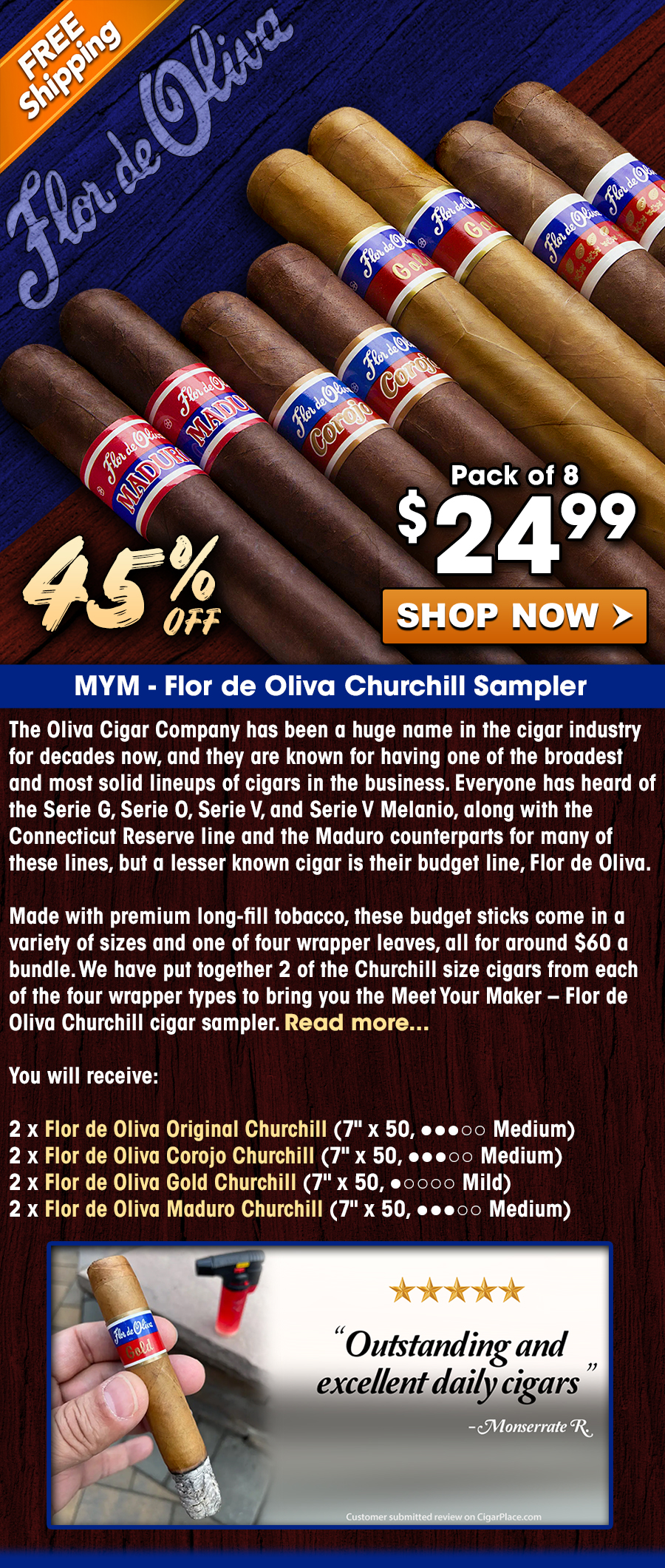 MYM - Flor de Oliva Churchill Sampler
