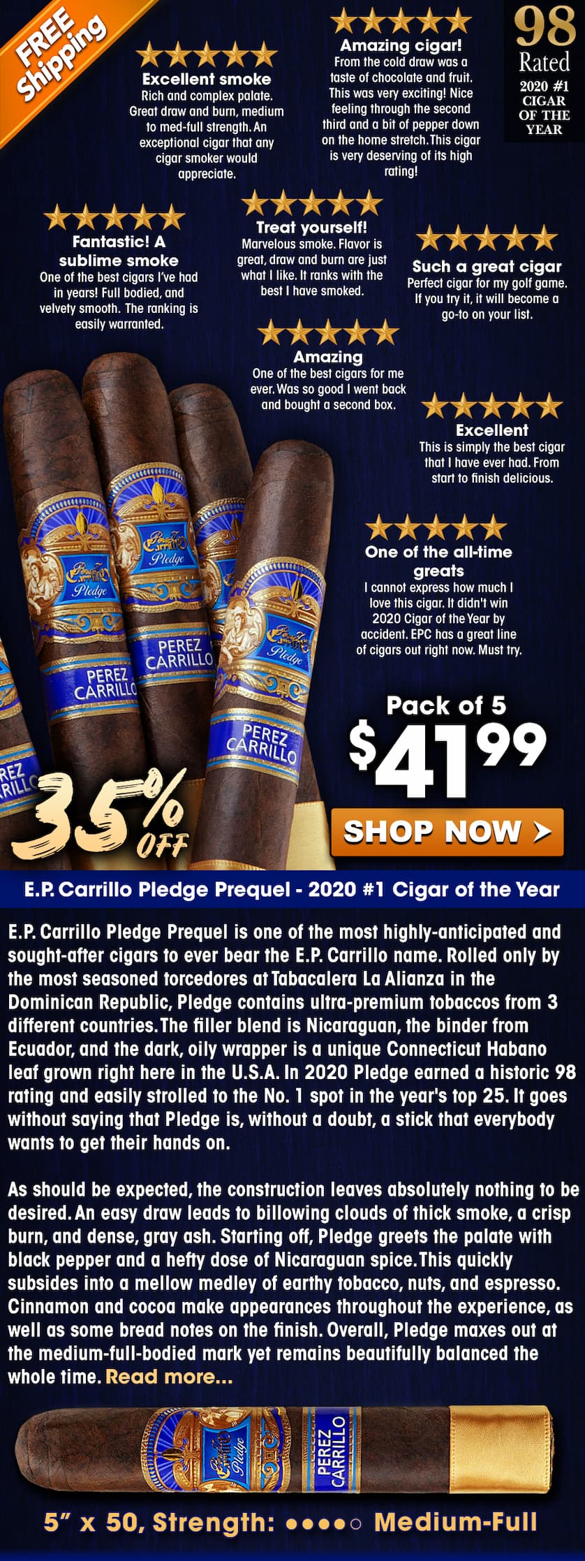 E.P. Carrillo Pledge Prequel - 2020 #1 Cigar of the Year