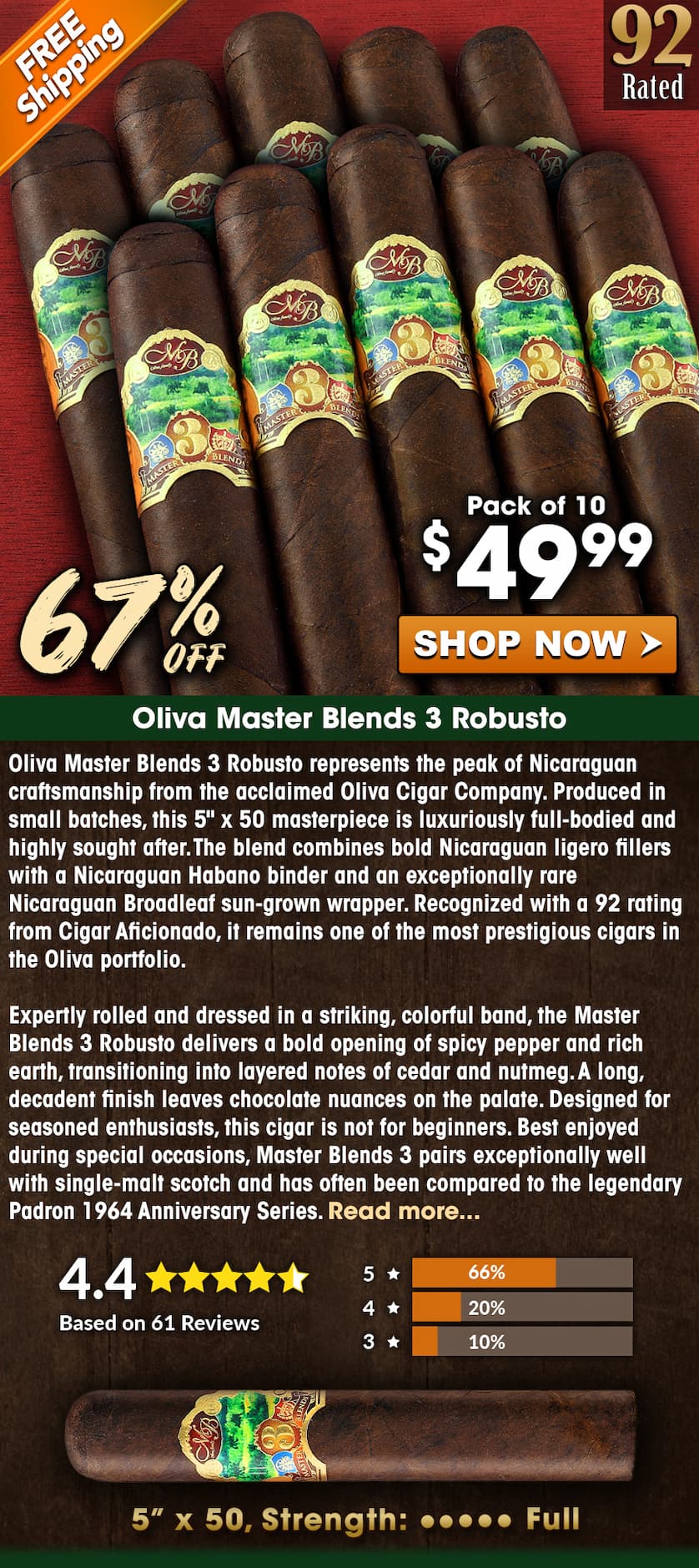 Oliva Master Blends 3 Robusto