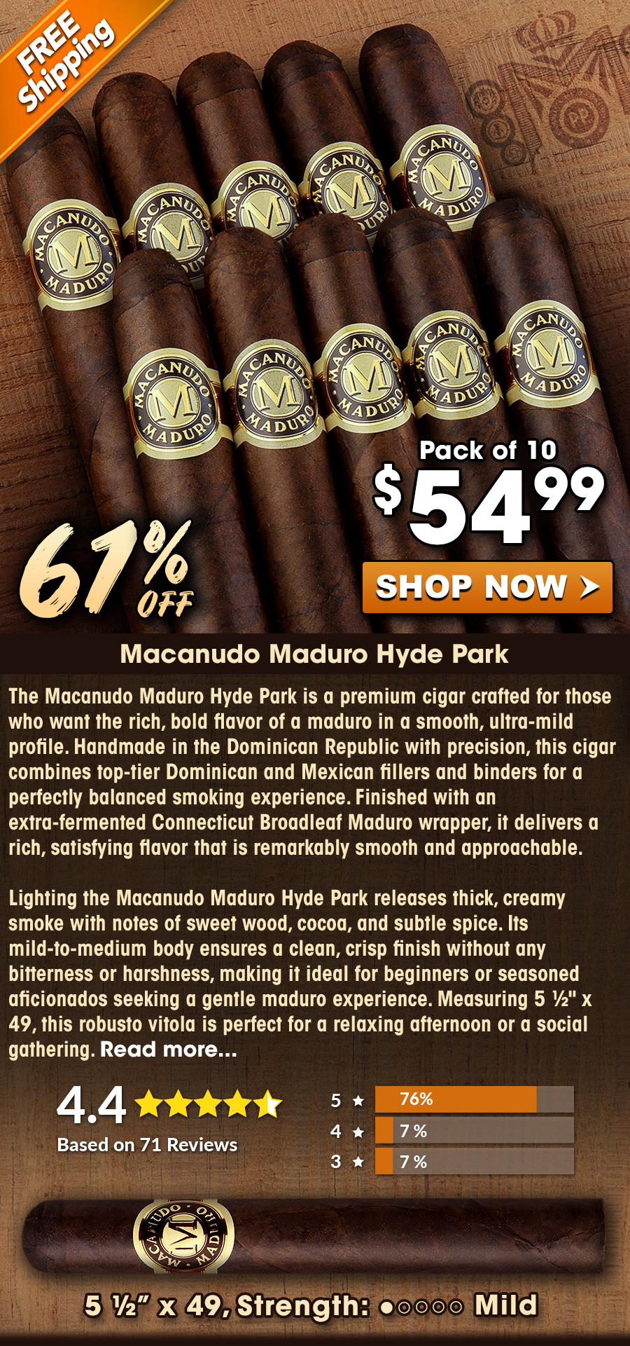 Macanudo Maduro Hyde Park