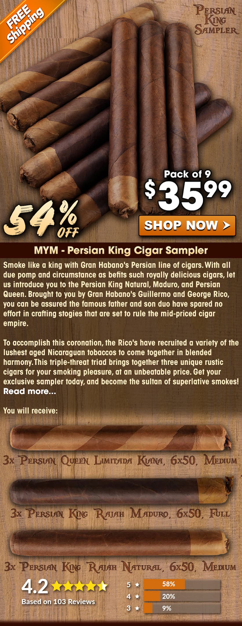 MYM - Persian King Cigar Sampler