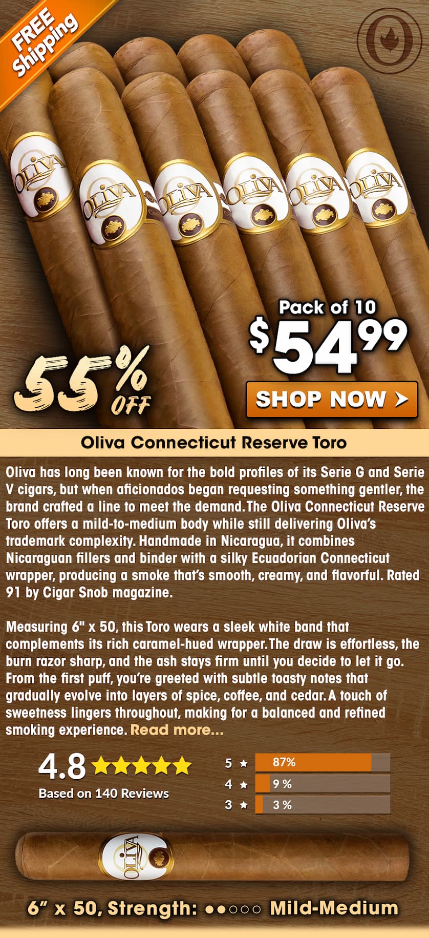 Oliva Connecticut Reserve Toro