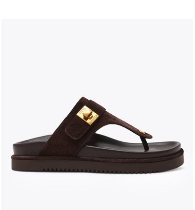 Tuned-in Sandal Chocolate Brown Suede