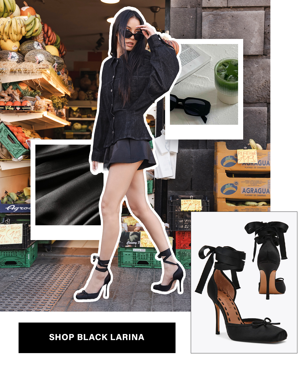 Larina Black Satin