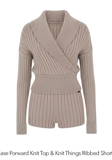 JLUXLABEL EASE FORWARD KNIT TOP & KNIT THINGS RIBBED SHORTS 