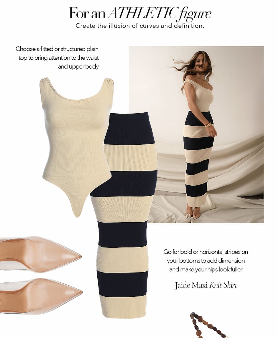 Ivory/Navy Jaide Maxi Knit Skirt