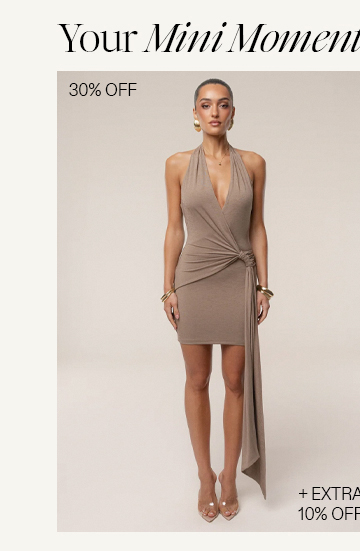 JLUXLABEL taupe sundown mini dress