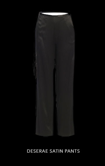 JLUXLABEL Black Deserae Satin Pants