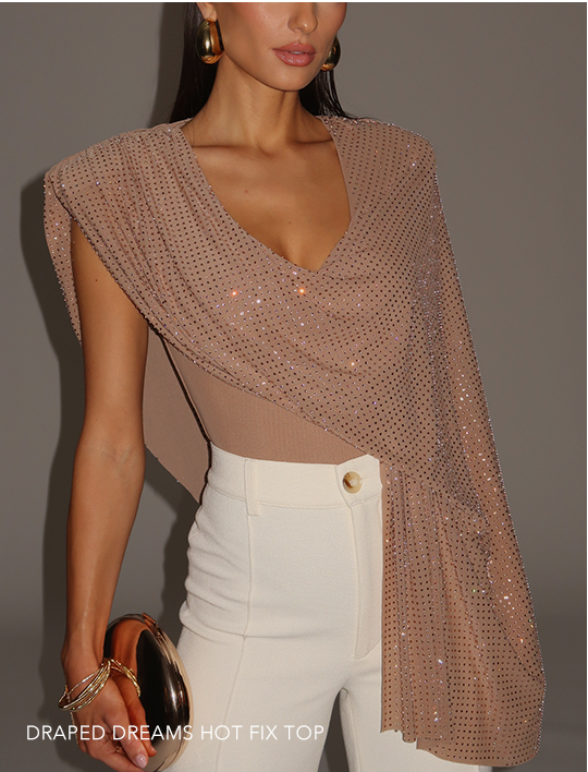 JLUXLABEL DRAPED DREAM HOT FIX TOP