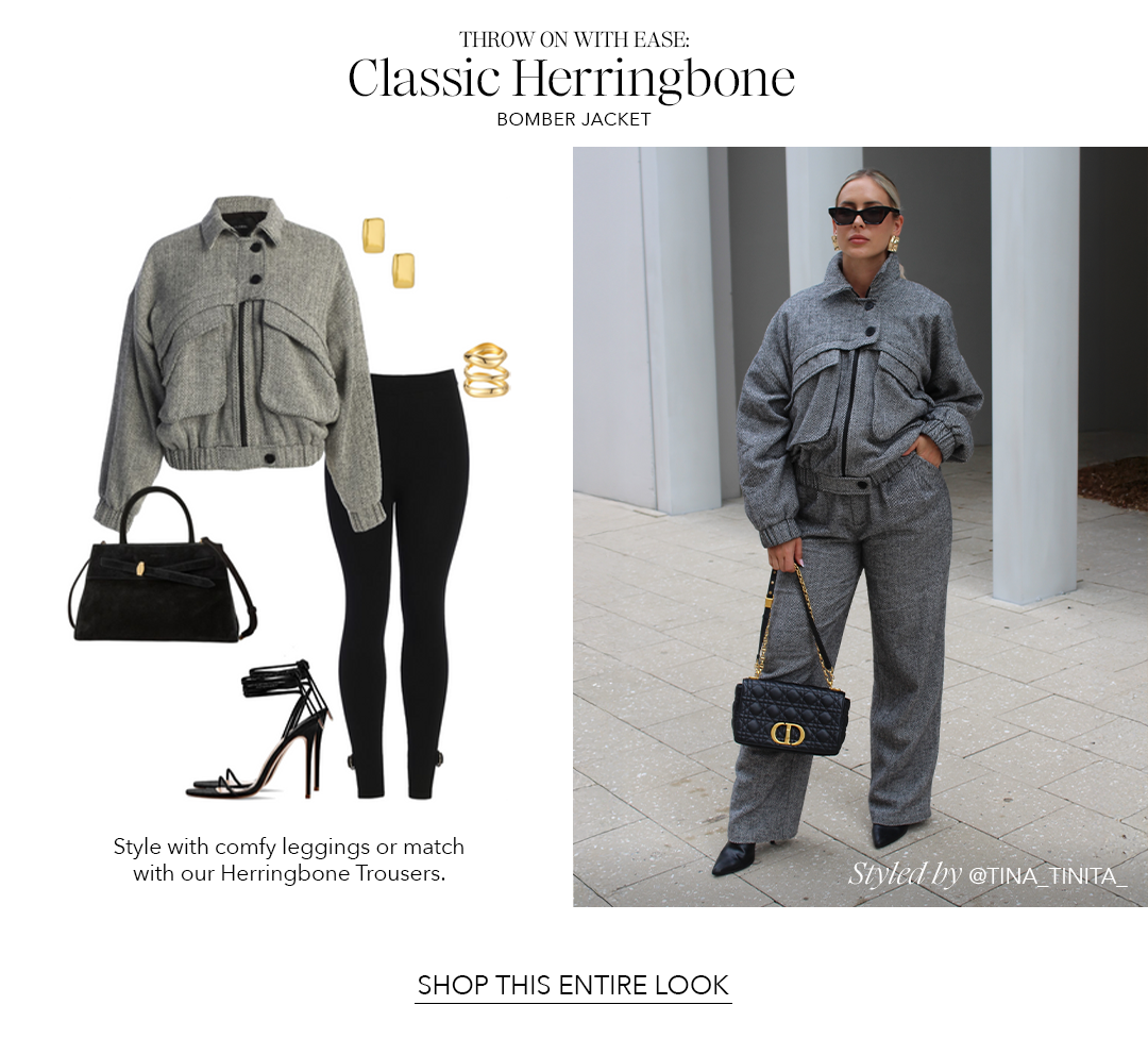 JLUXLABEL CLASSIC HERRINGBONE BOMBER JACKET