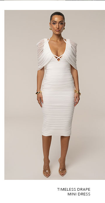 Ivory Timeless Drape Midi Dress