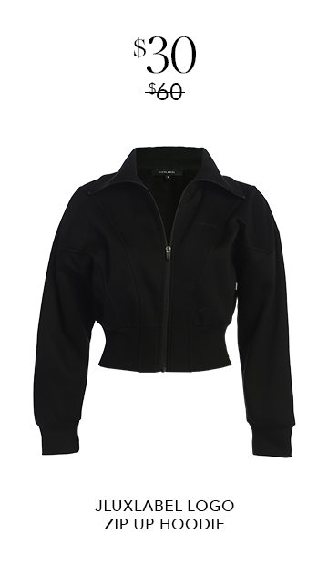 JLUXLABEL BLACK LOGO ZIP UP JACKET