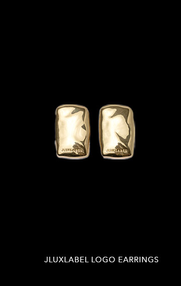 JLUXLABEL Gold Logo Earrings