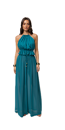 JLUXLABEL aqua-resort-glow-chiffon-pant