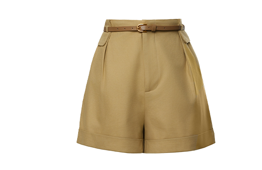 JLUXLABEL TAN BELTED CARGO SHORTS