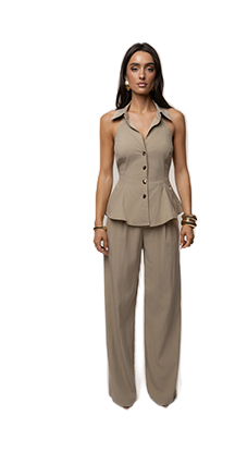 JLUXLABEL taupe-essential-flow-trouser
