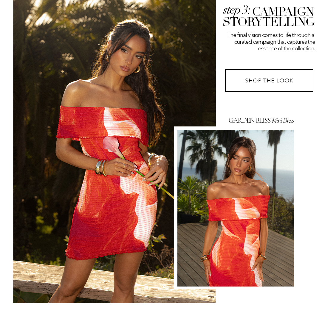 Sunset Red Garden Bliss Mini Dress