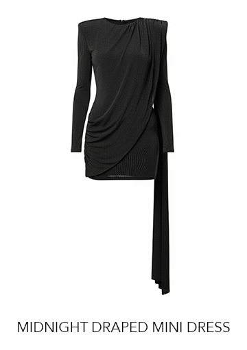 JLUXLABEL MIDNIGHT DRAPED MINI DRESS