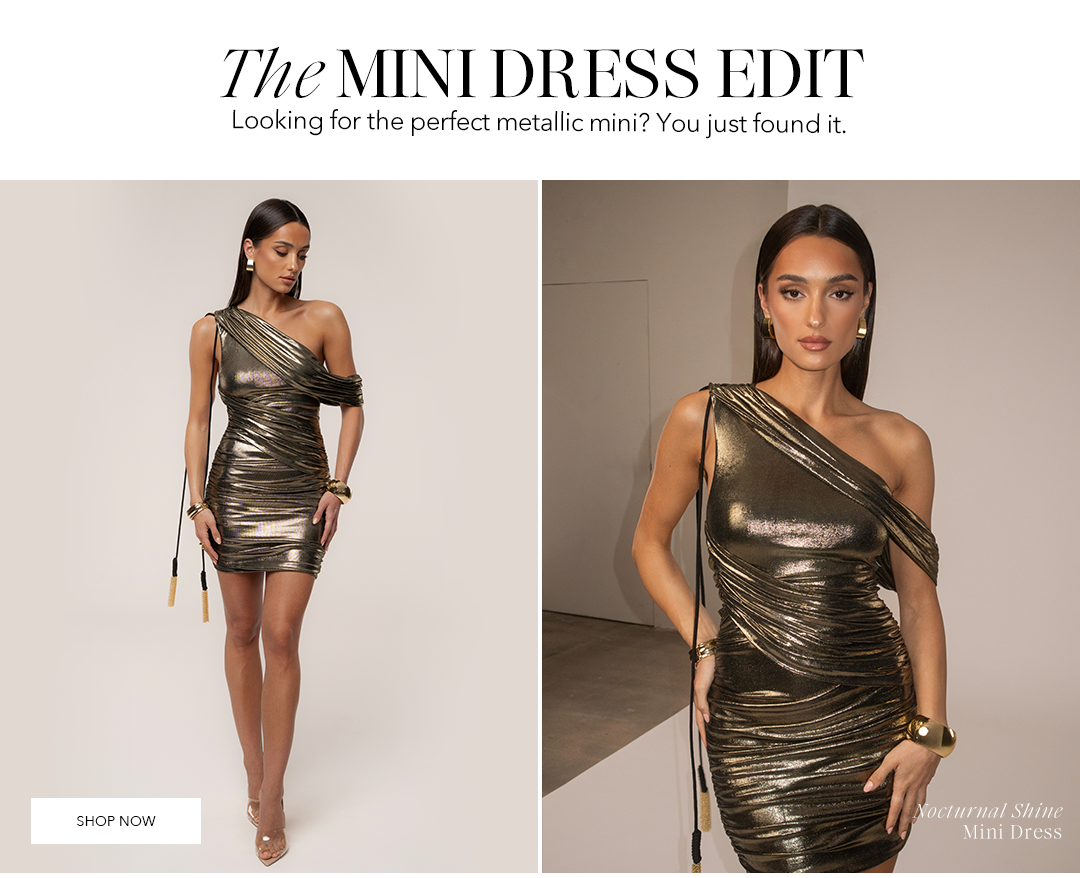 Gold Nocturnal Shine Mini Dress