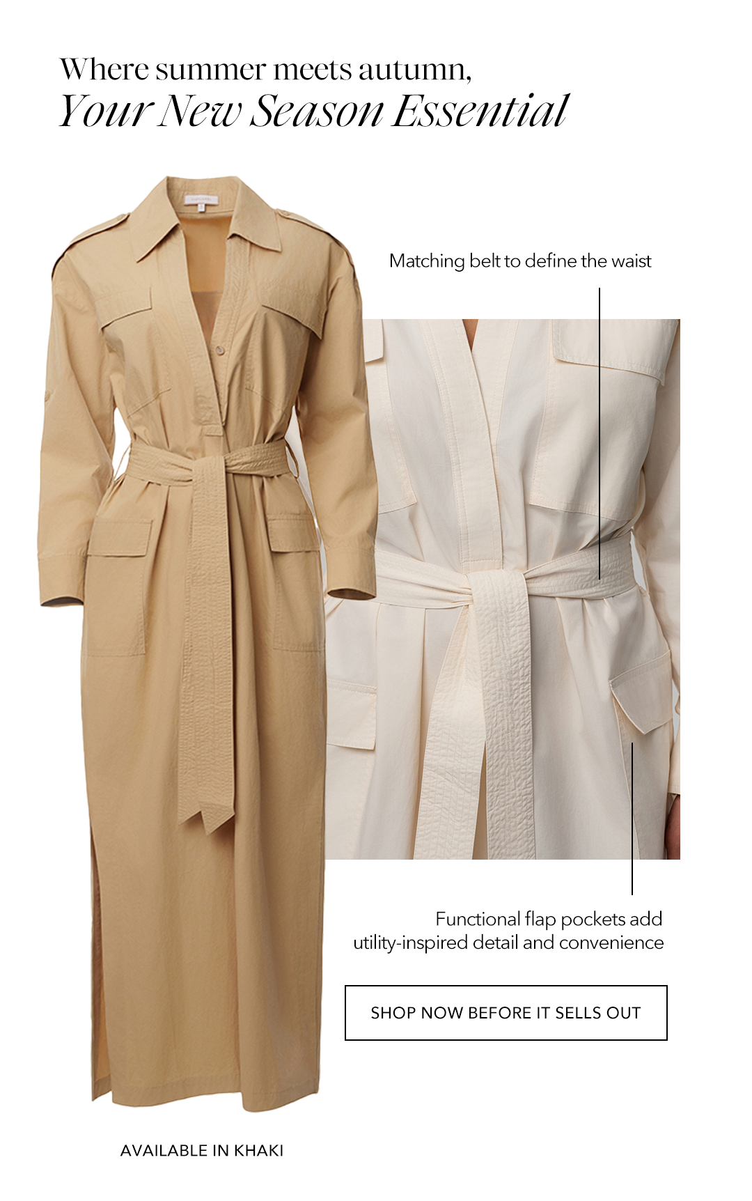 Buttercream Harbor Shore Belted Maxi Dress