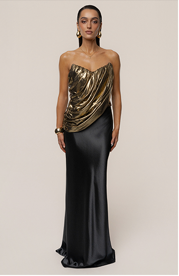 JLUXLABEL GOLD SOIRÉE METALLIC TOP