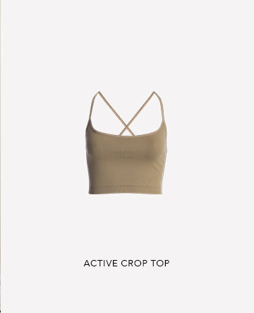 Beige Active Crop Top