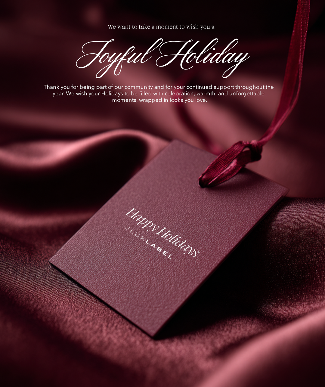 JLUXLABEL HAPPY HOLIDAYS