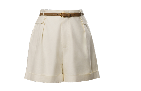 JLUXLABEL IVORY BELTED CARGO SHORTS